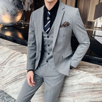 Lattice Plaid Three-Piece Formal Suit