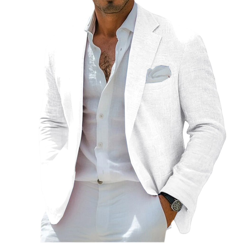 Linen Notch-Lapel Business Sport Coat