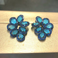 Zircon Leaf Drop Earrings