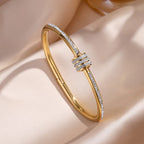 Floral Zircon Bangle Bracelet