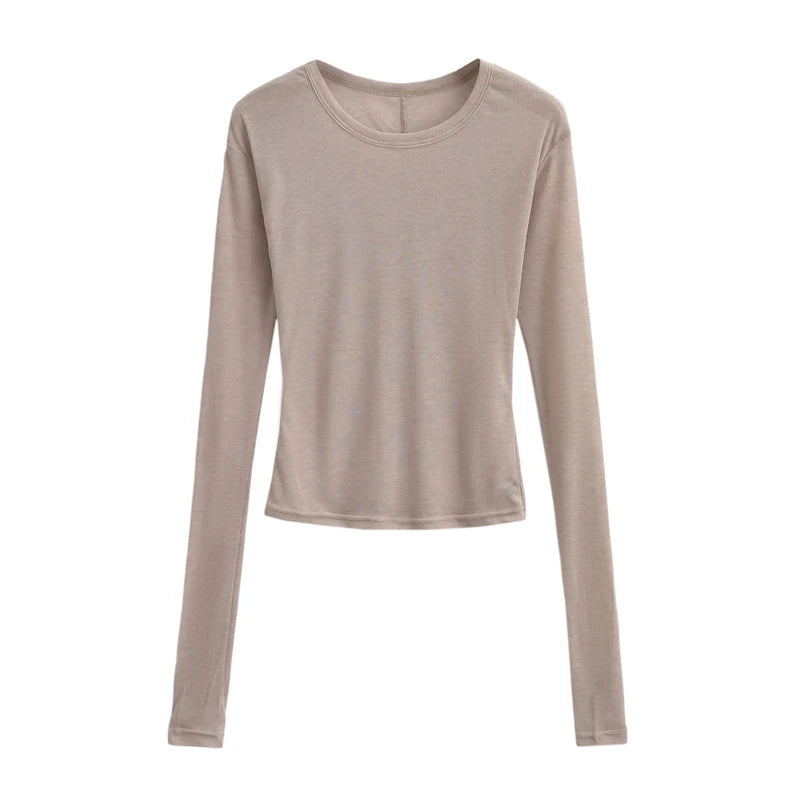 Broadcloth Solid Crew Neck True-To-Size Fit Top