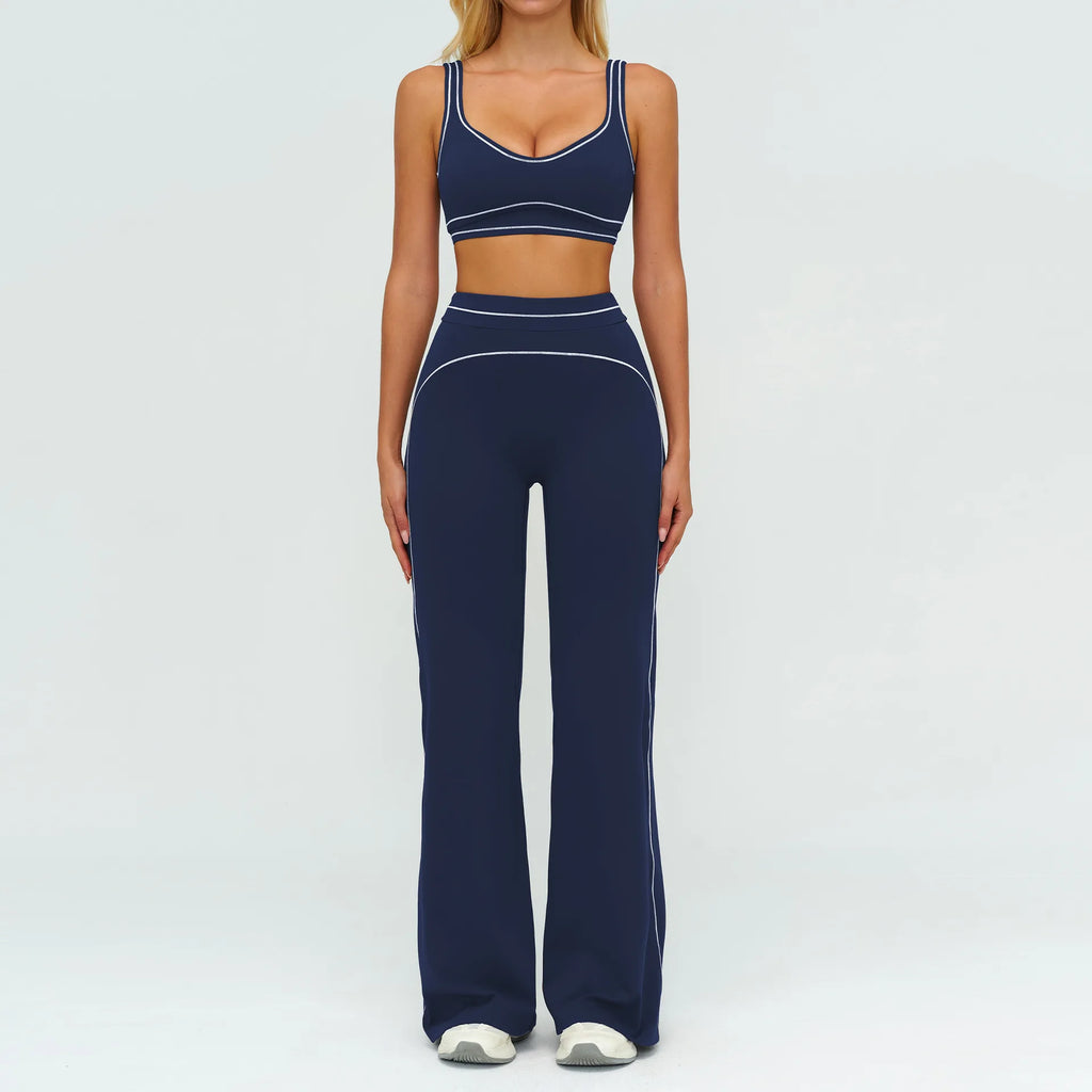 Knit Construction Sleeveless True-To-Size Fit Two-Piece Yoga Set