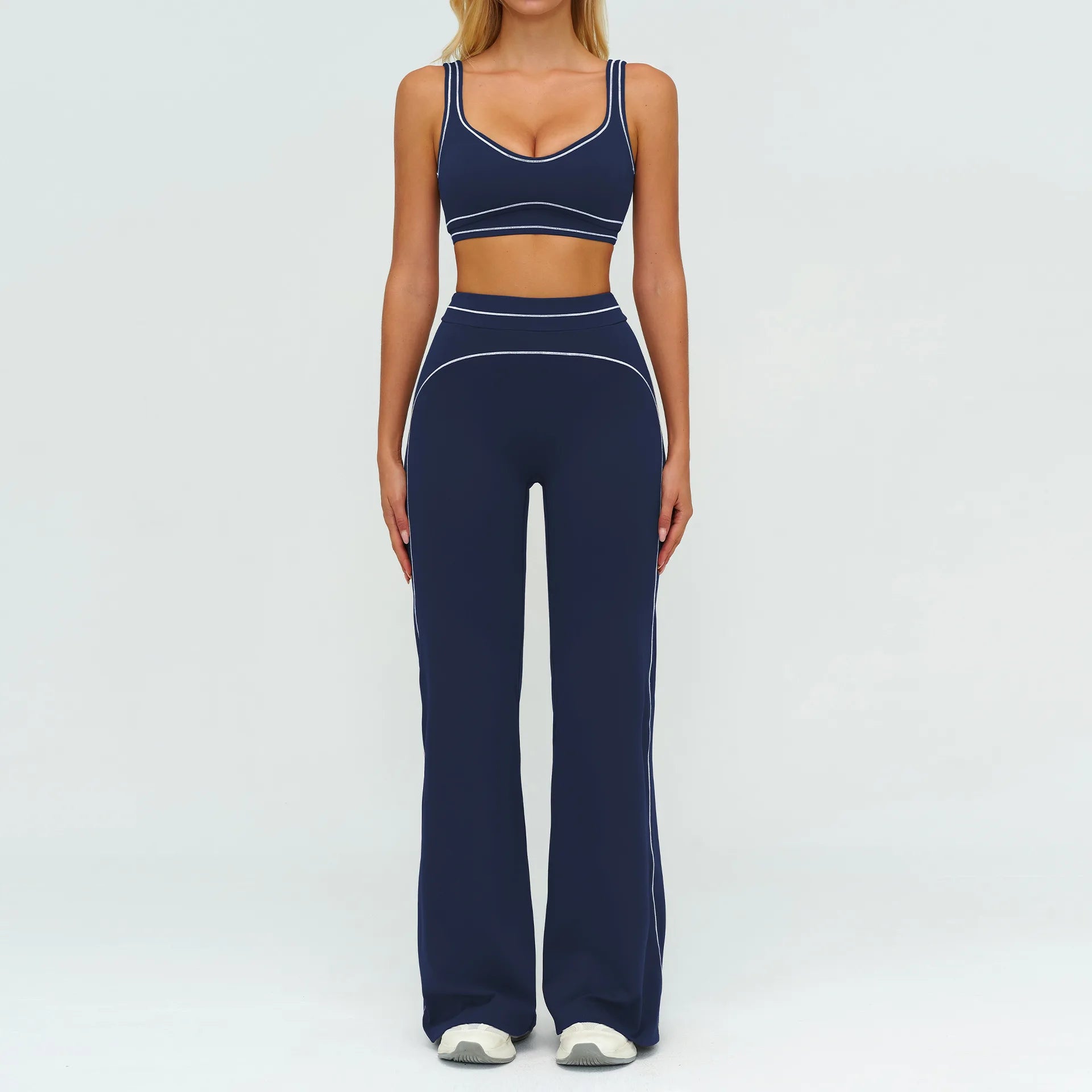Knit Construction Sleeveless True-To-Size Fit Two-Piece Yoga Set