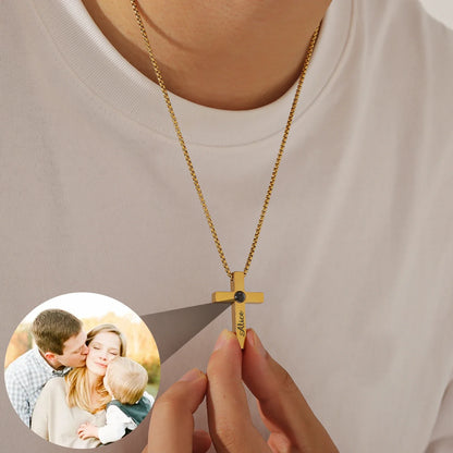 Customized Cross Projection Necklace