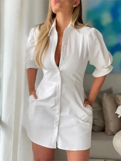 White Shirt Mini Dress