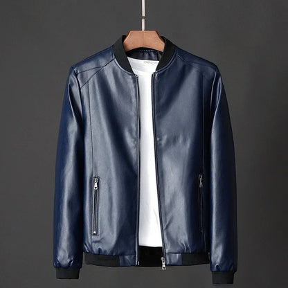 Men’s Black PU Leather Biker Jacket