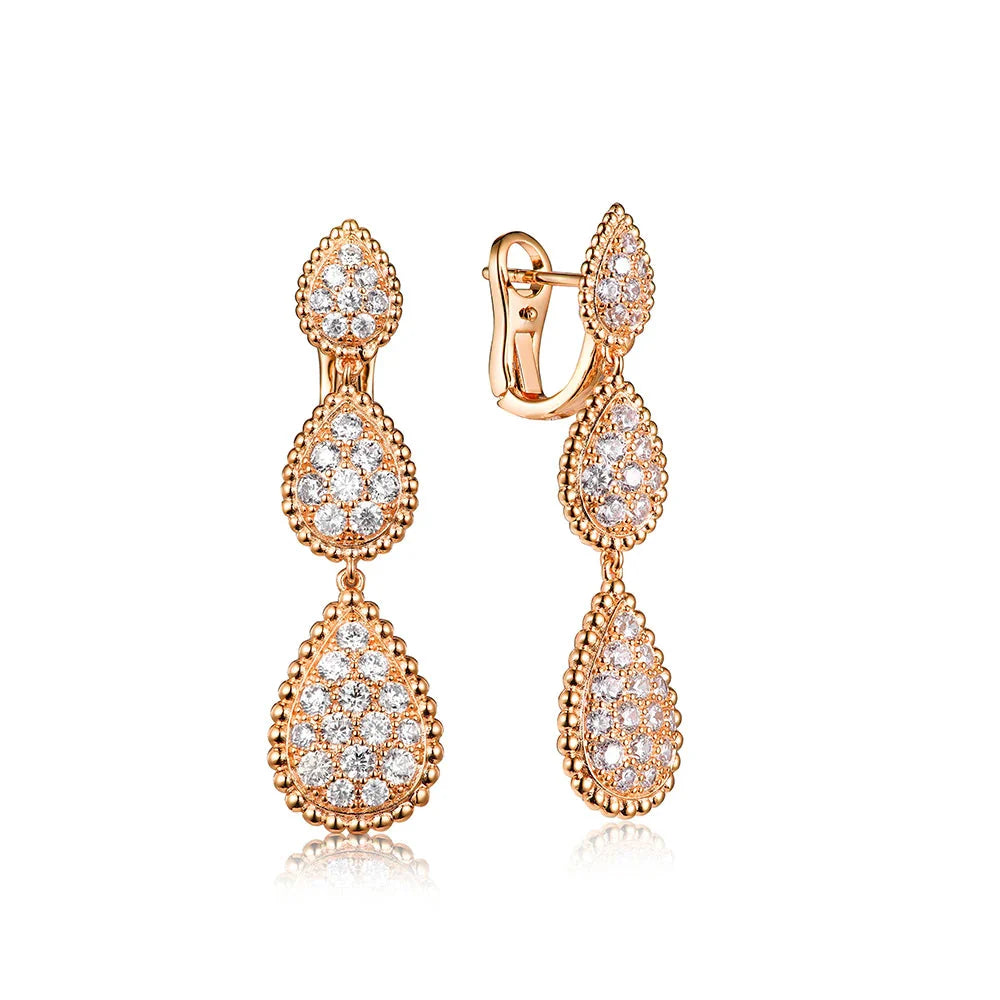 Vintage Water Drop Clip Earrings