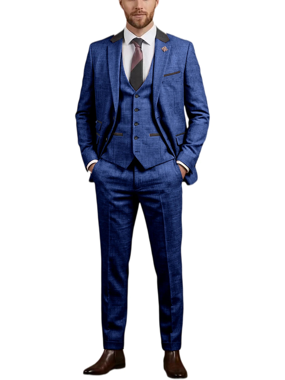 Linen Three-Piece Notch-Lapel Suit