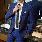 Plaid Gentleman Slim Banquet Suit