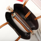 Letter Print Leather Crossbody Bag