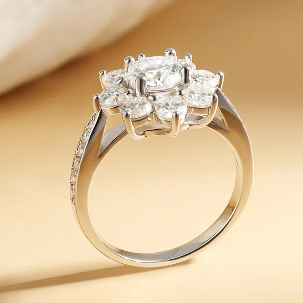 Sunflower Moissanite Wedding Ring