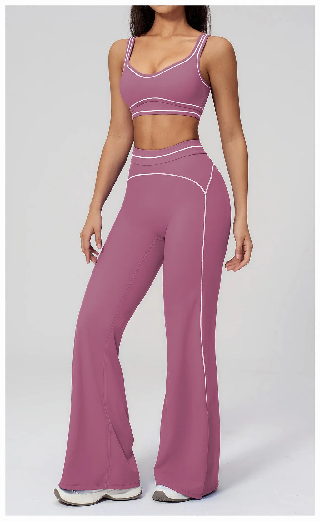 Knit Construction Sleeveless True-To-Size Fit Two-Piece Yoga Set