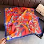 Satin Print Square Scarf