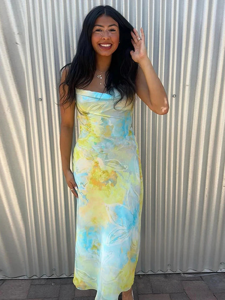 Watercolor Floral Ruched Dress