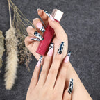Gradient Wearing Fake Nails Long