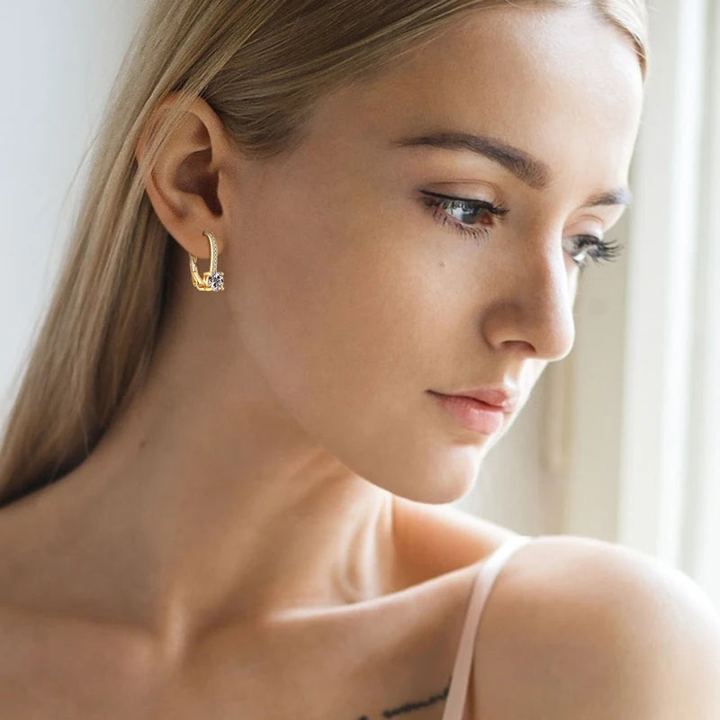 Moissanite Silver Drop Earrings