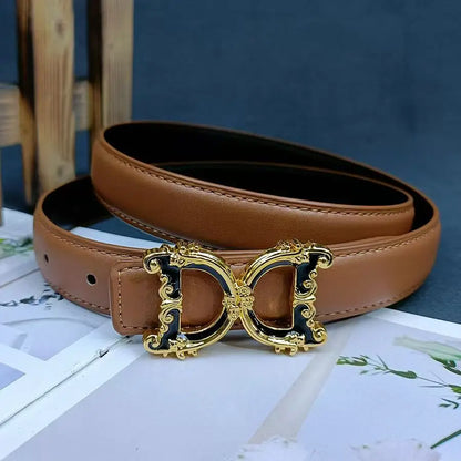 Thin leather fashion belt