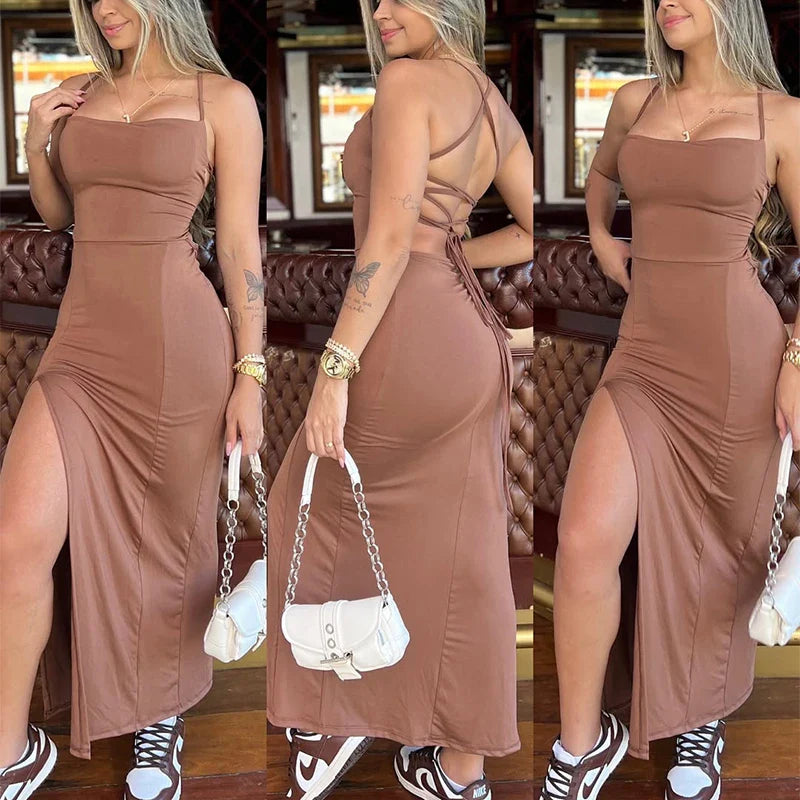 Elegant Spaghetti Strap Bodycon Dress
