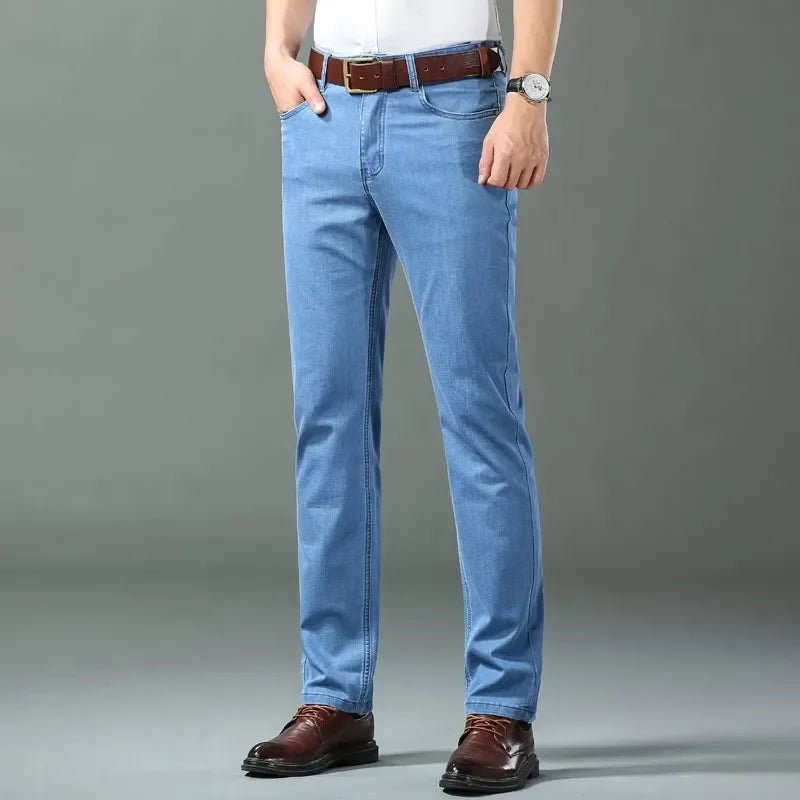 Ice Silk Stretch Straight Jeans