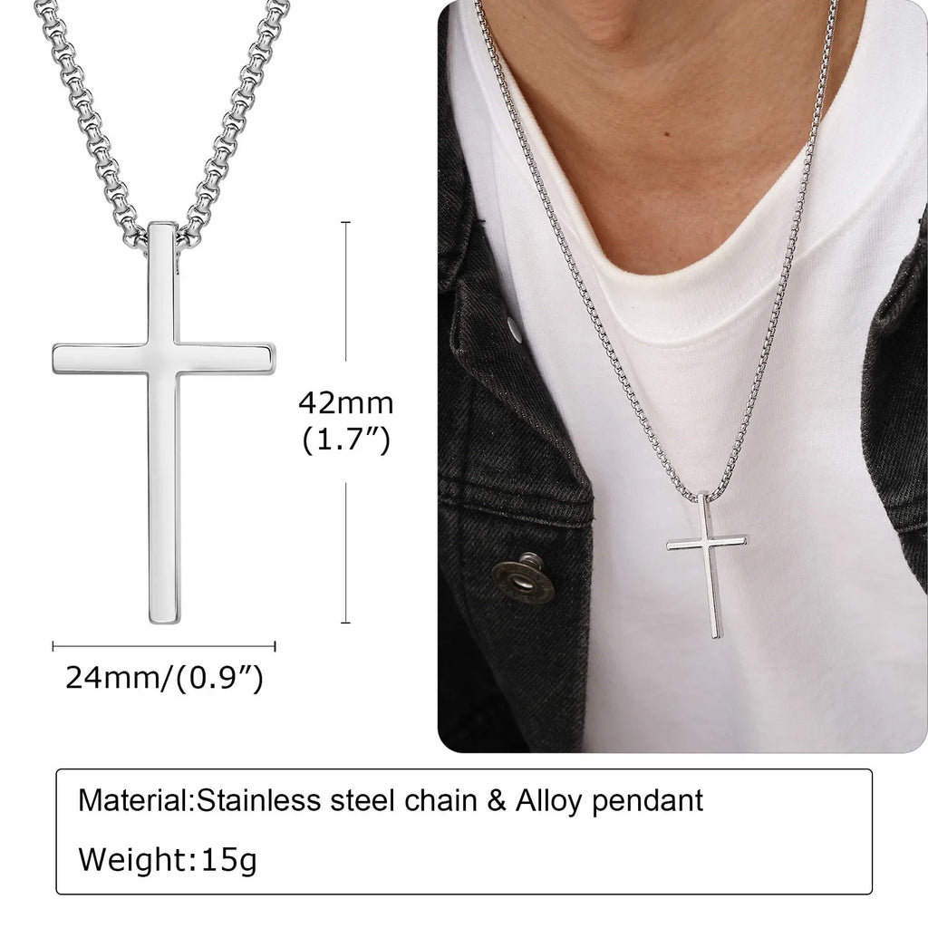 Silver Cross Pendant Chain
