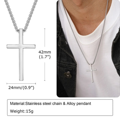 Silver Cross Pendant Chain