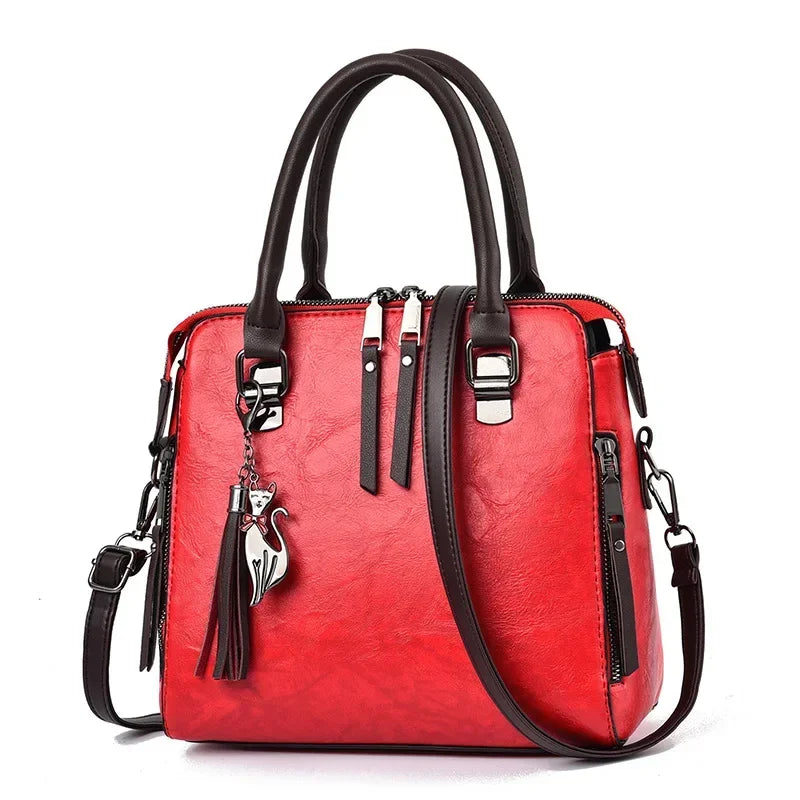 Leather Tote Shoulder Bag