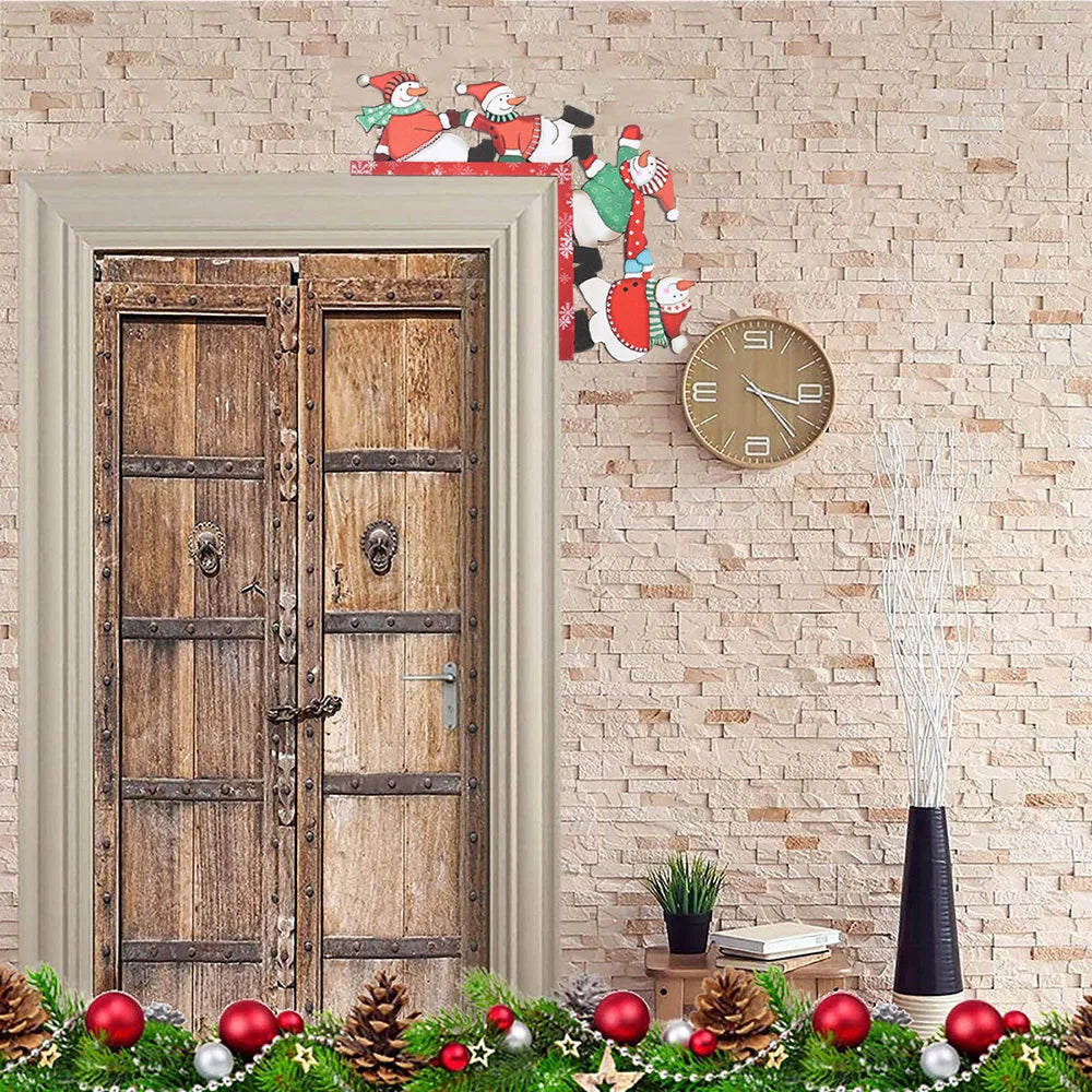Christmas Wooden Door Frame Corner Decoration
