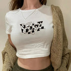 Fairycore Graphic Print Crop Top