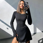 Elegant Black V-Neck Dress