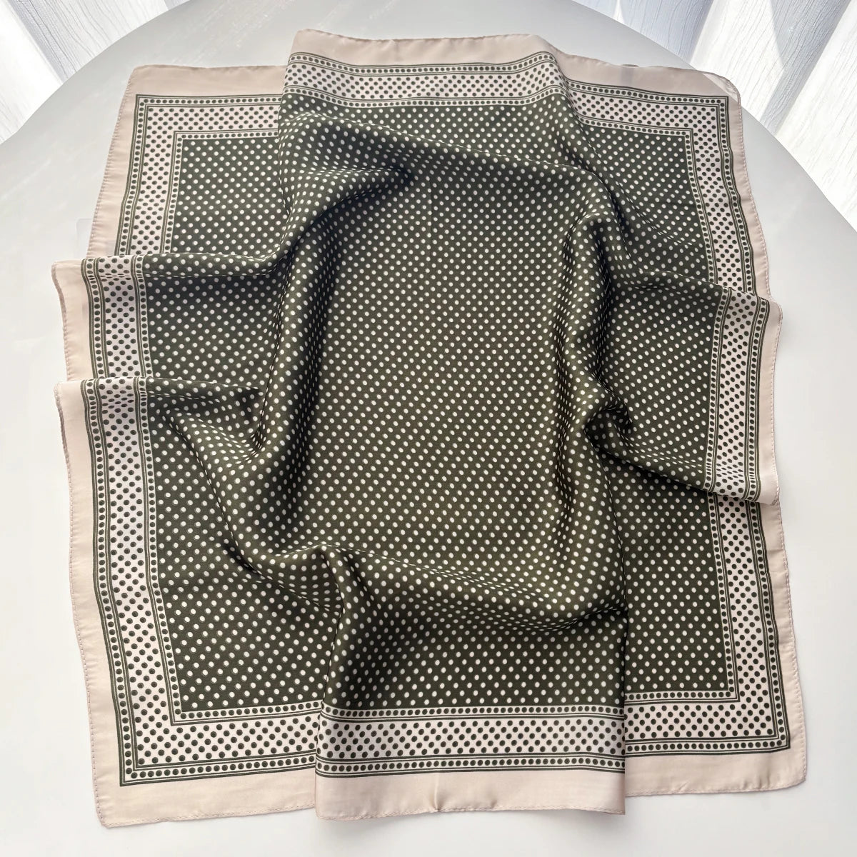 Polka Dot Printed Square Bandana