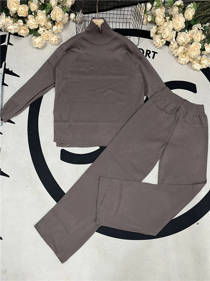 Knitted Turtleneck Tracksuit Set