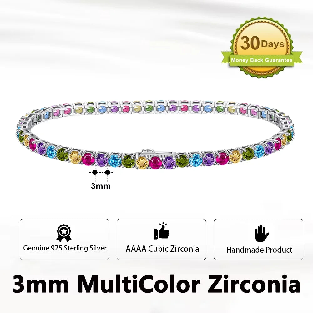 Sterling Silver Tennis Chain Bracelet