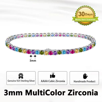 Sterling Silver Tennis Chain Bracelet