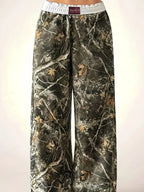 Camouflage Print Wide-Leg Pants