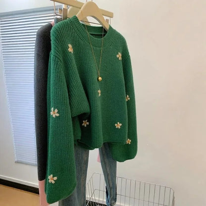 Loose Green Pullover Sweater