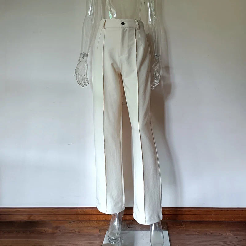 Ardm High Waisted Casual White Trousers Women Brown Stright Pants Office Lady Korean Style Women 2021 Pantalones De Mujer