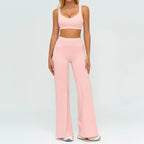 Knit Construction Sleeveless True-To-Size Fit Two-Piece Yoga Set