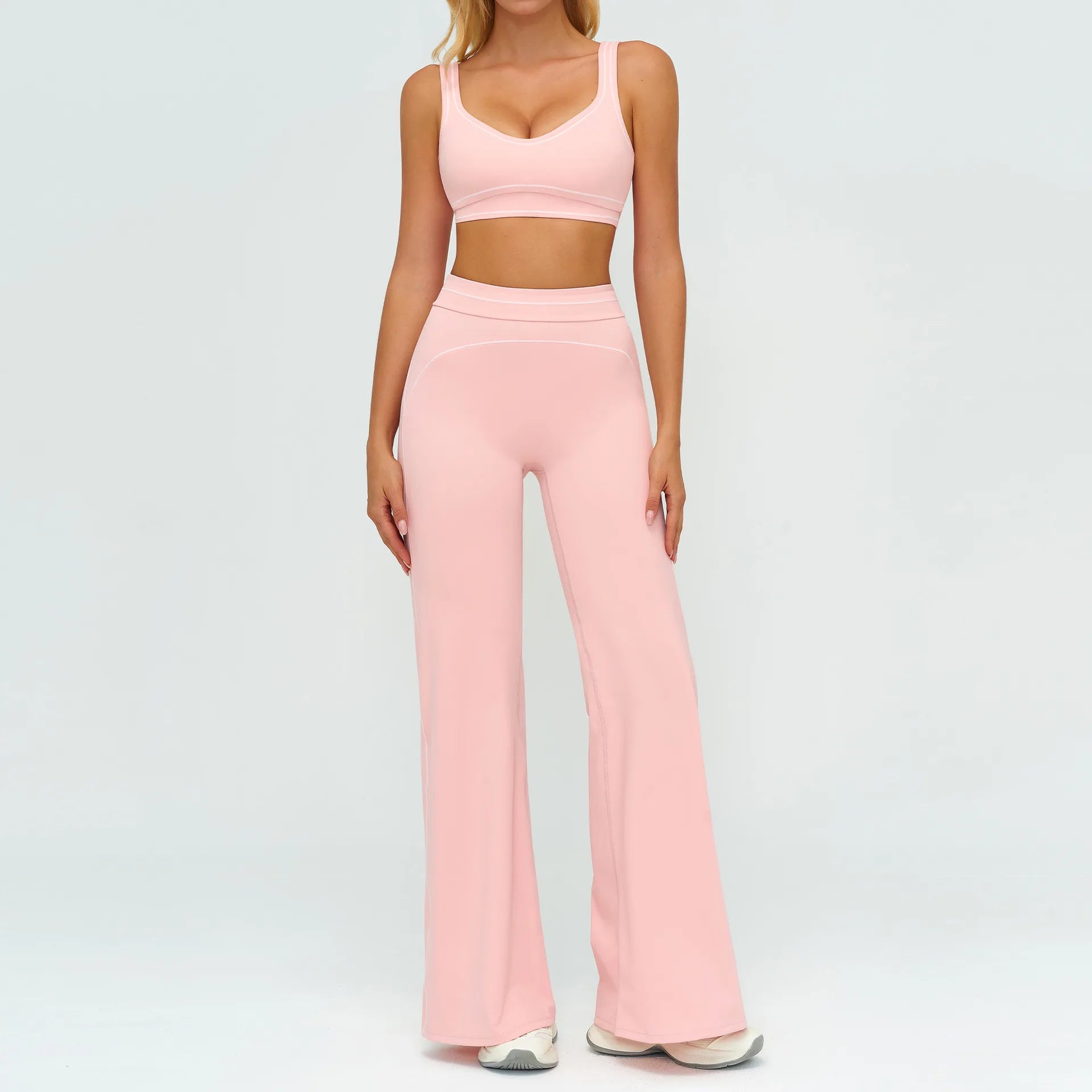Knit Construction Sleeveless True-To-Size Fit Two-Piece Yoga Set