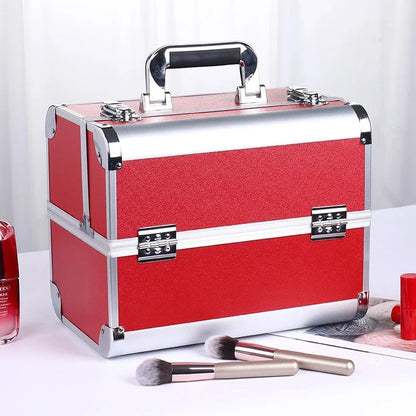 Portable Aluminum Alloy Makeup Train Case with Handle