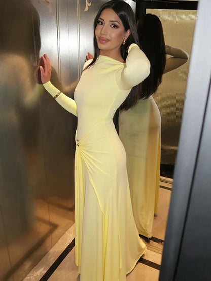 Elegant Ruched Maxi Dress