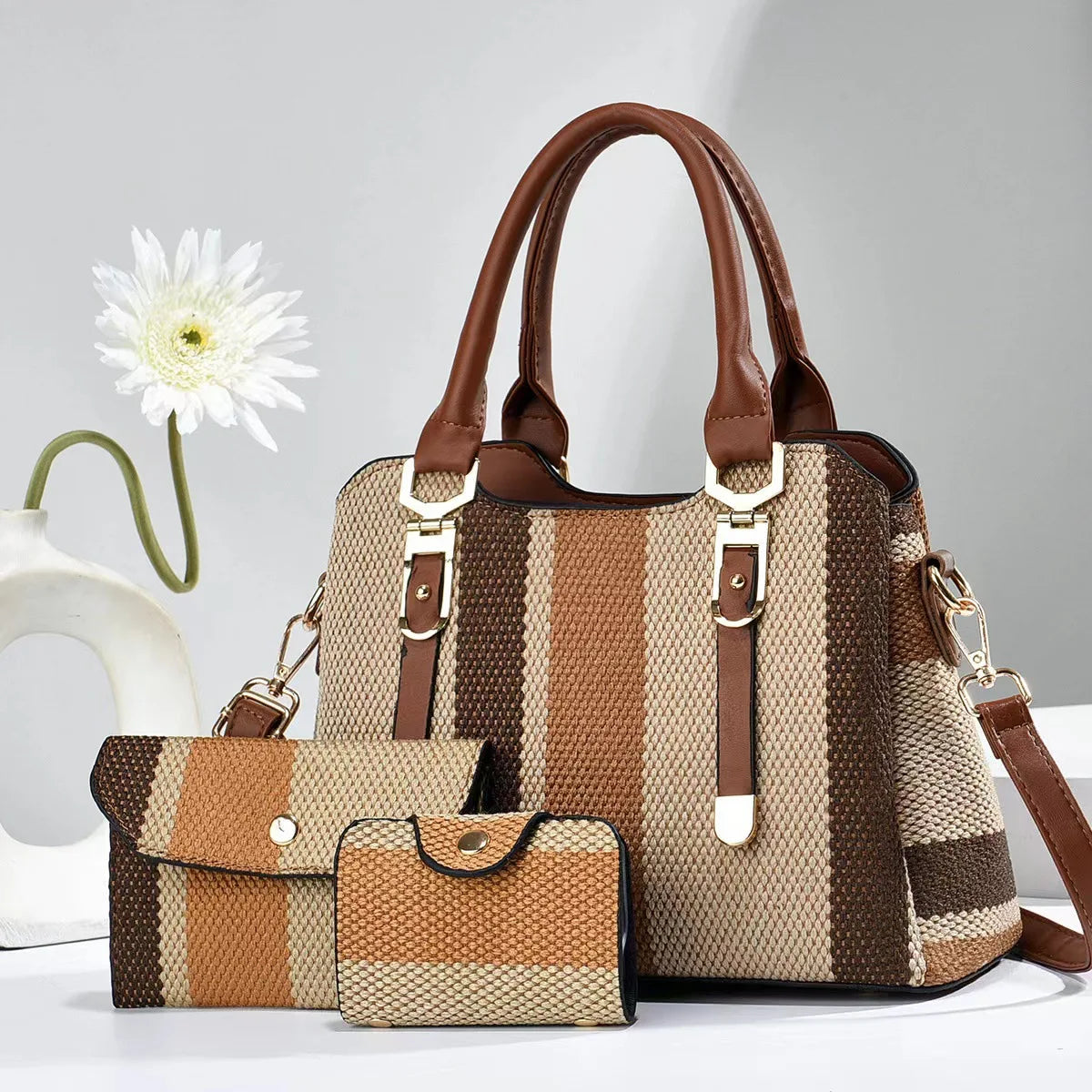 3 Piece Women’s Handbag Set with Wallet