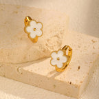 Flower Gold Hoop Earrings