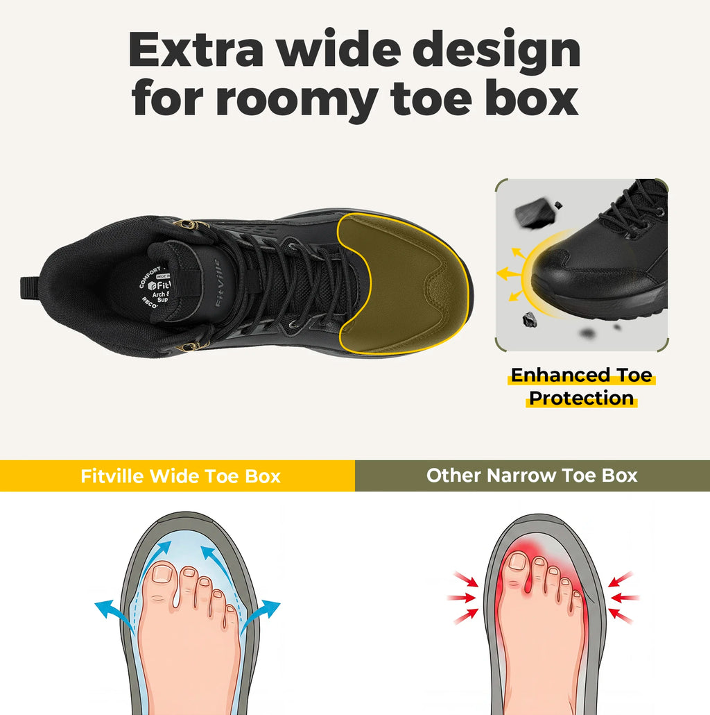 FitVille Water-Resistant Wide-Toe Boots