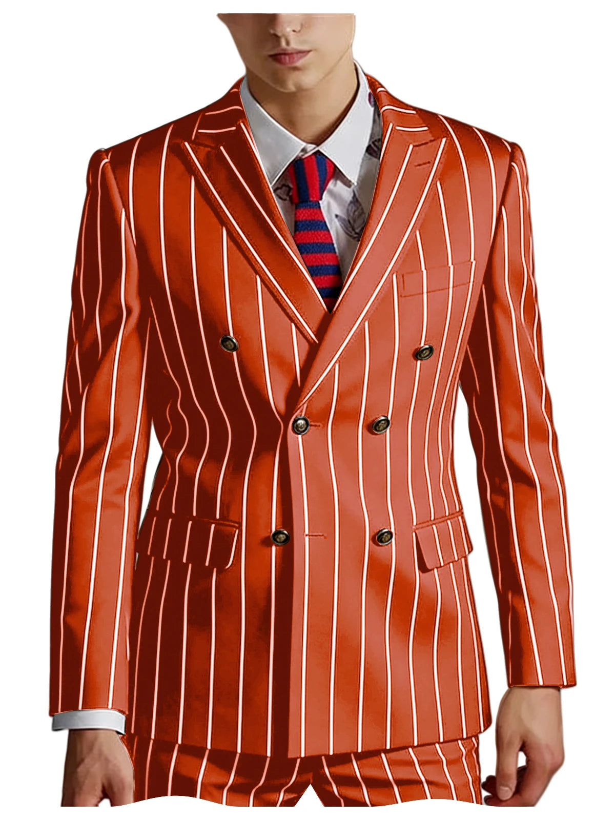Pinstripe Double-Breasted Slim Tuxedo