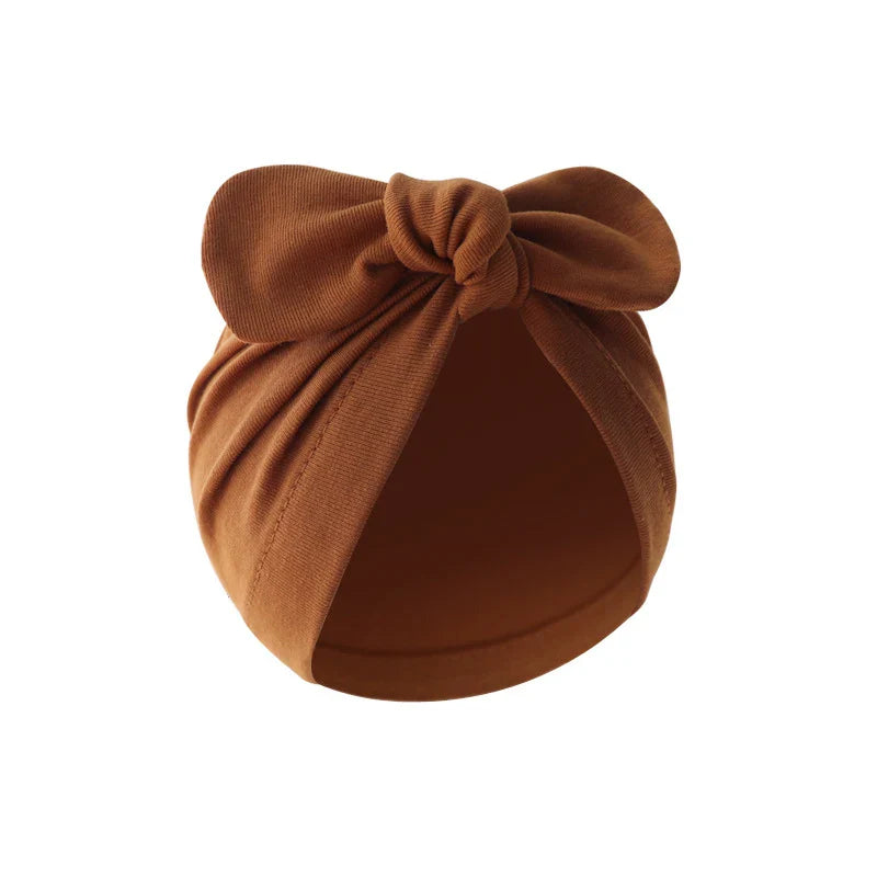 Newborn Solid Bow Beanie