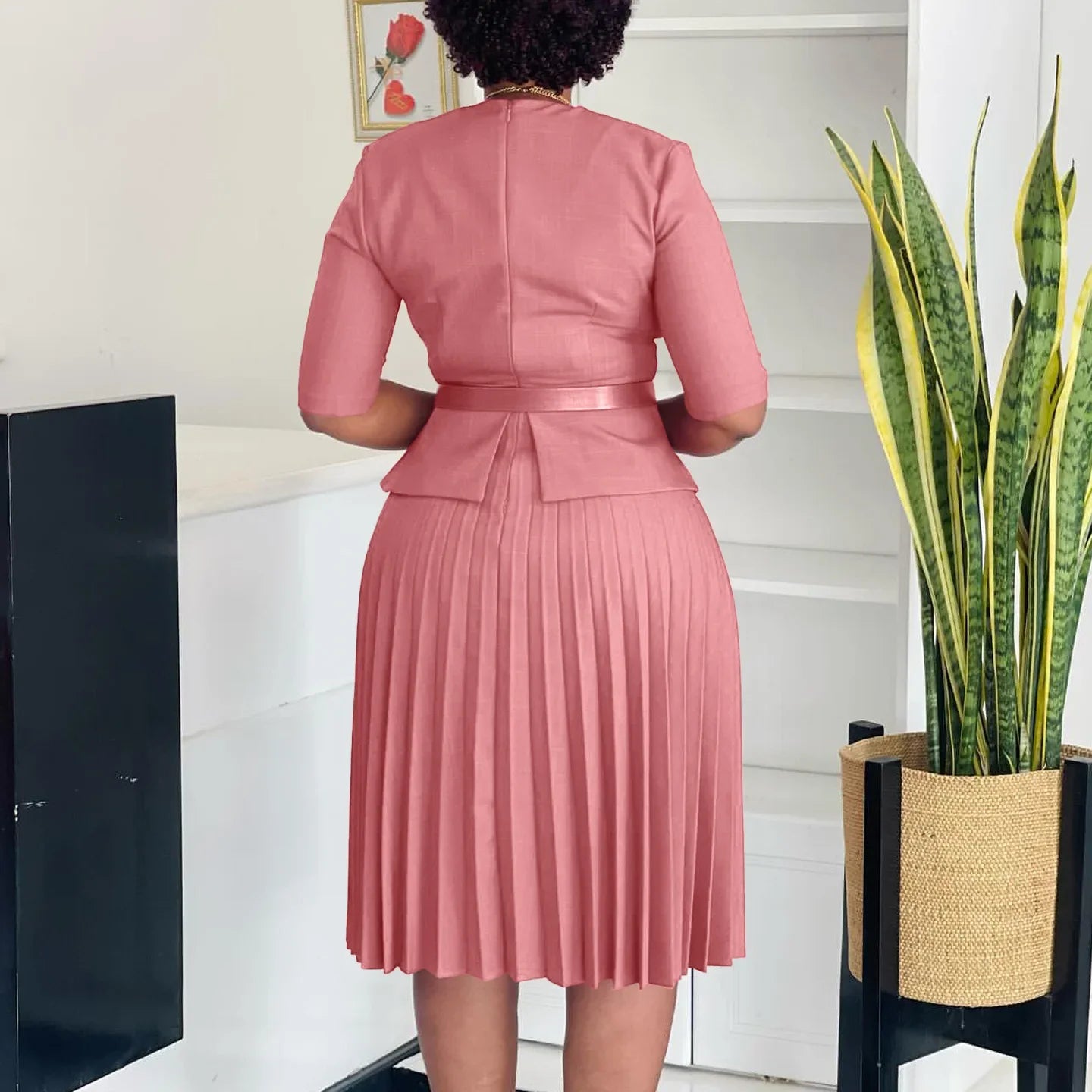 Plus Size Pleated Dress