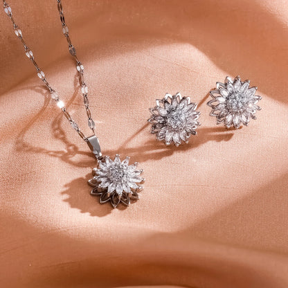 Sunflower Zircon Jewelry Set