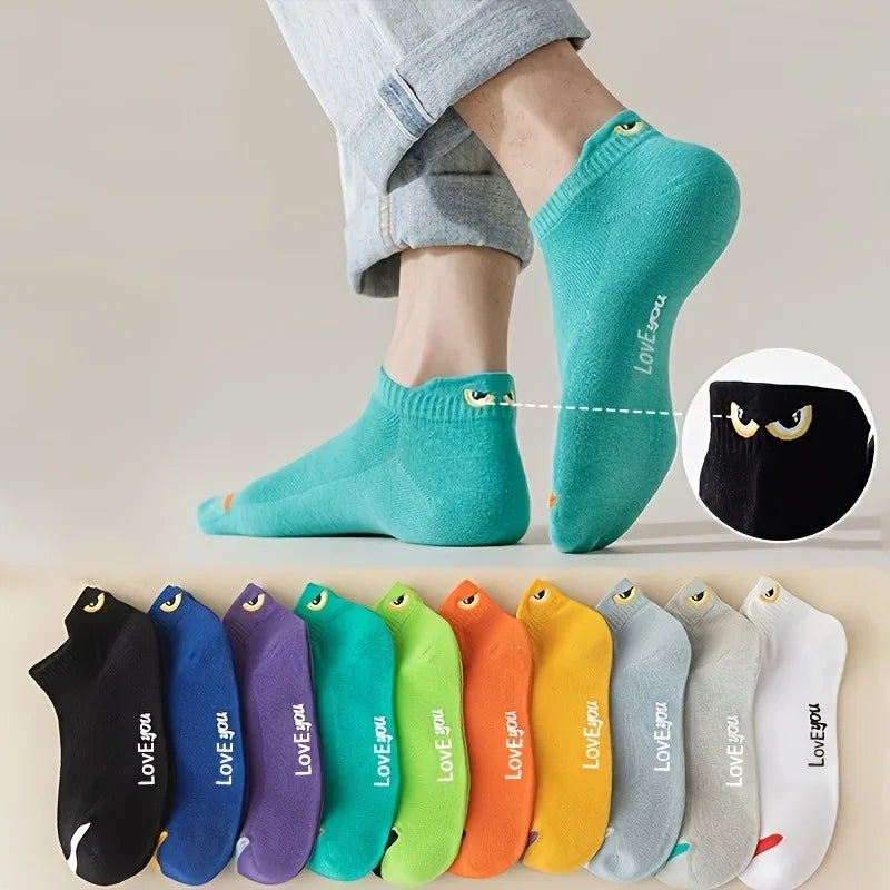 Casual Cartoon Ankle Socks – 10 Pairs