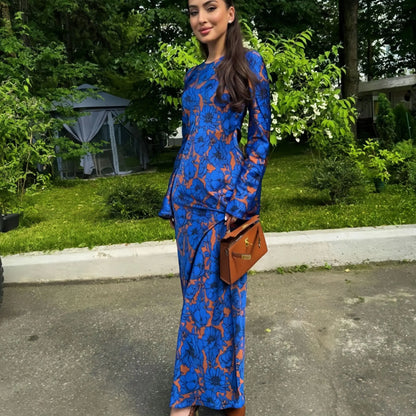 Multi-Color Print Waist Dress