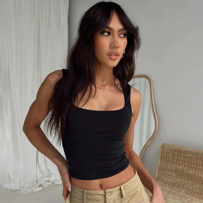 Sleeveless Square Neck Top